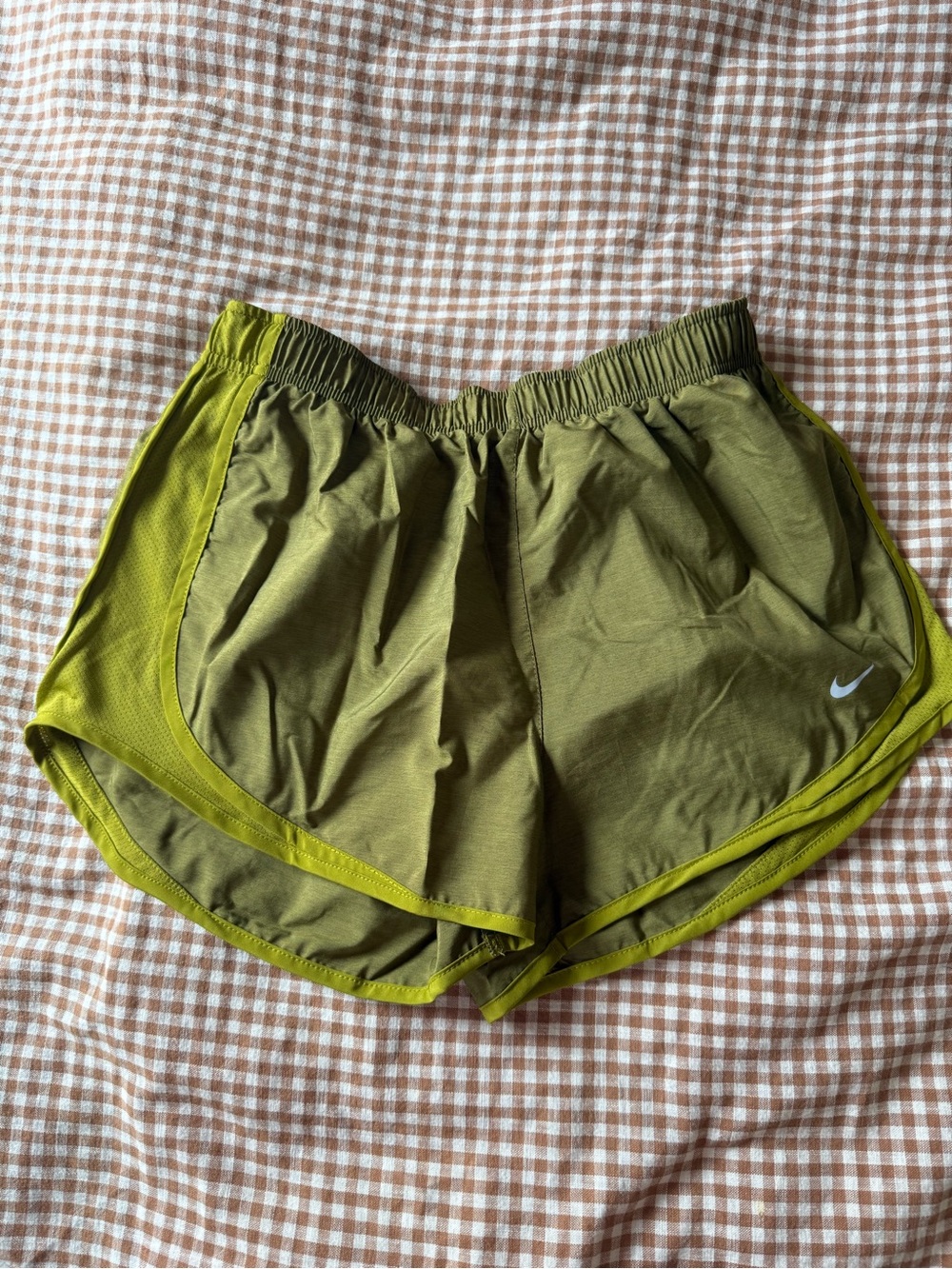 Nike Olive & Chartreuse Women’s Athletic Shorts